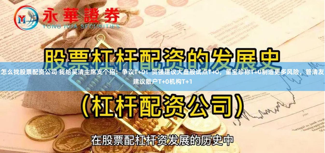 怎么找股票配资公司 我给吴清主席支个招：争议T+0！贺强建议大盘股试点T+0，董宝珍称T+0制造更多风险，管清友建议散户T+0机构T+1